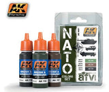 AK Interactive MODEL PAINTS AK Interactive NATO AFV Colors Acrylic Paint Set (3 Colors) 17ml Bottles