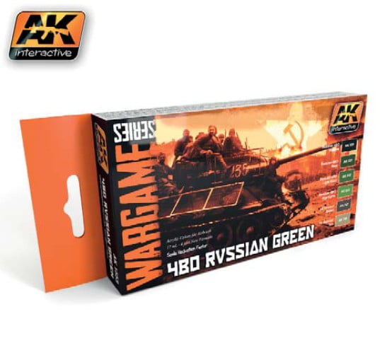 AK Interactive MODEL PAINTS AK Interactive Wargame Series: 4BO Russian Green Acrylic Paint Set (6 Colors) 17ml Bottles