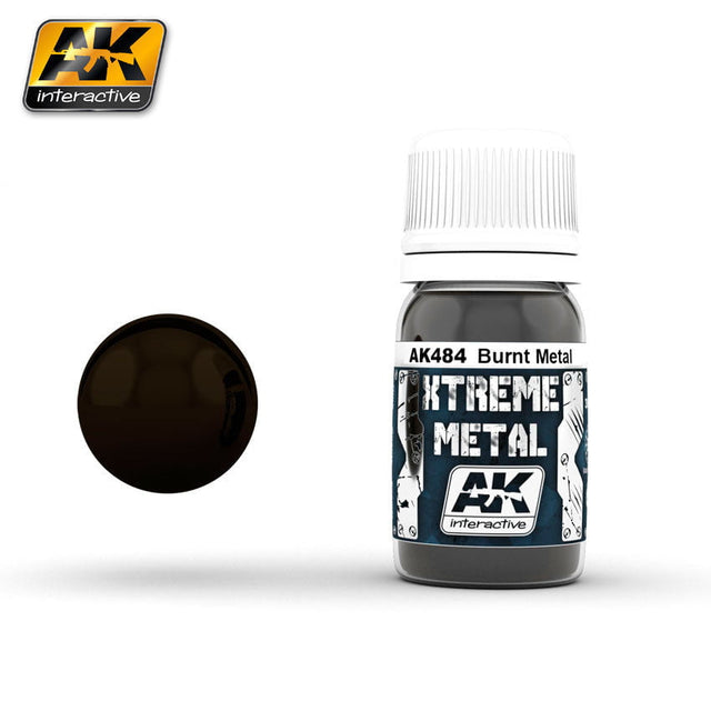 AK Interactive MODEL PAINTS AK Interactive Xtreme Metal Burnt Metal Metallic Paint 30ml Bottle