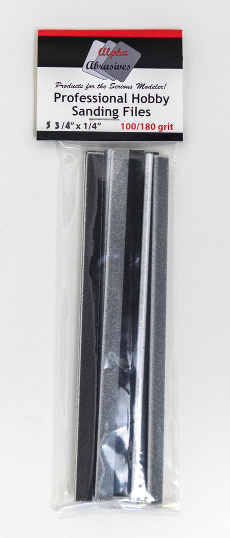 Alpha Abrasives Hobby Building Accessories Alpha Abrasives 1/4" x 5 3/4" Coarse Professional Hobby Sanding Files  - #0308