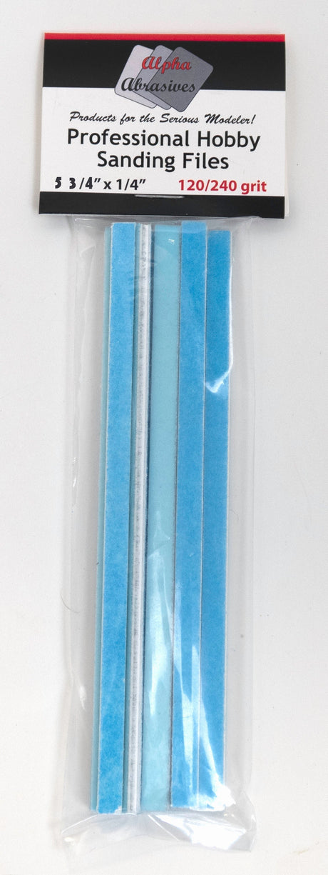Alpha Abrasives Hobby Building Accessories Alpha Abrasives 1/4" x 5 3/4" Medium Professional Hobby Sanding Files  - #0309