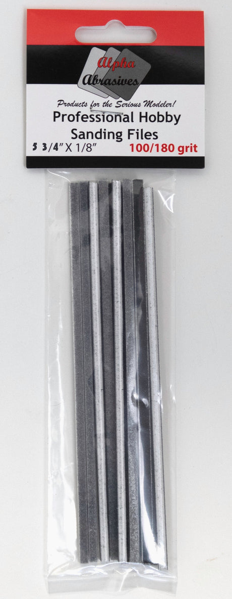 Alpha Abrasives Hobby Building Accessories Alpha Abrasives 1/8" x 5 3/4" Professional Hobby Course Sanding Files  - #0305