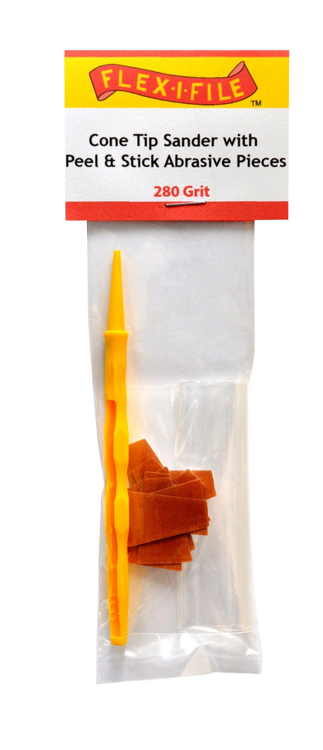 Alpha Abrasives Hobby Building Accessories Alpha Abrasives 280 Grit Cone Tip Sander with Peel & Stick Pieces - #CS280