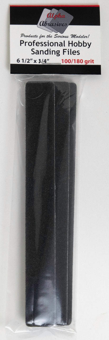 Alpha Abrasives Hobby Building Accessories Alpha Abrasives 3/4" x 6 1/2" Coarse Professional Hobby Sanding Files  - #0311