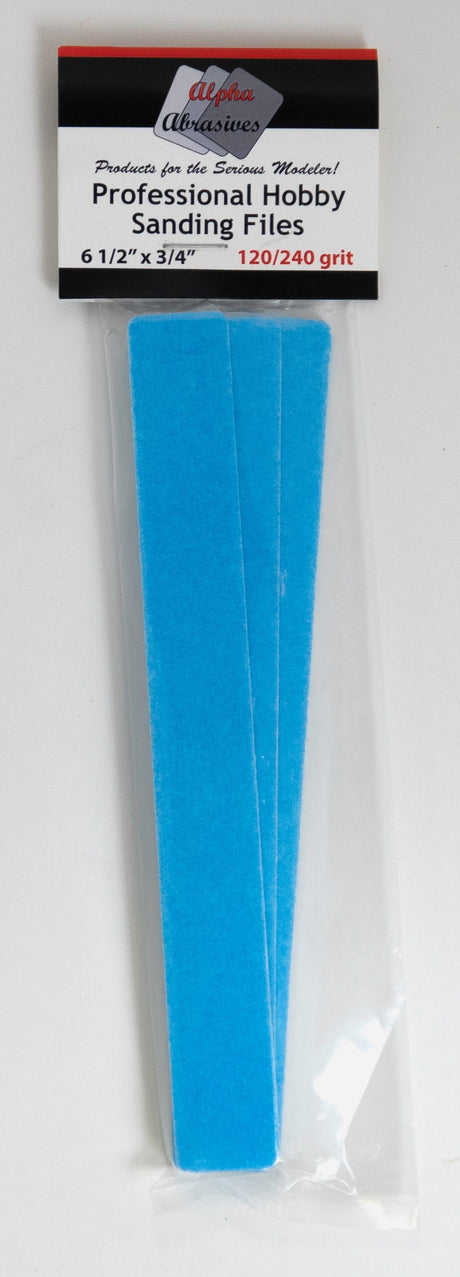 Alpha Abrasives Hobby Building Accessories Alpha Abrasives 3/4" x 6 1/2" Medium Professional Hobby Sanding Files  - #0312