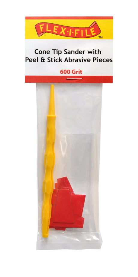 Alpha Abrasives Hobby Building Accessories Alpha Abrasives 600 Grit Cone Tip Sander with Peel & Stick Pieces - CS600