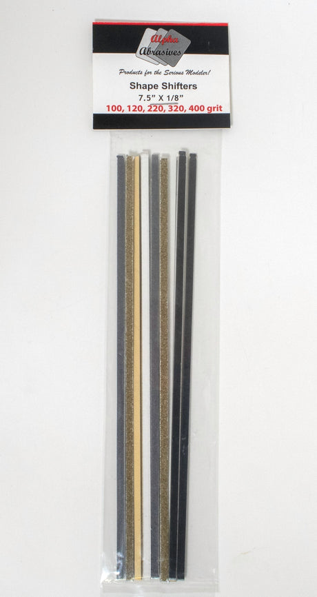 Alpha Abrasives Hobby Building Accessories Alpha Abrasives 7.5" x 1/8" Shape Shifters 10/pack - #0908