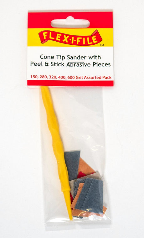 Alpha Abrasives Hobby Building Accessories Alpha Abrasives Assorted Grits Cone Tip Sander with Peel & Stick Pieces  - #CS321