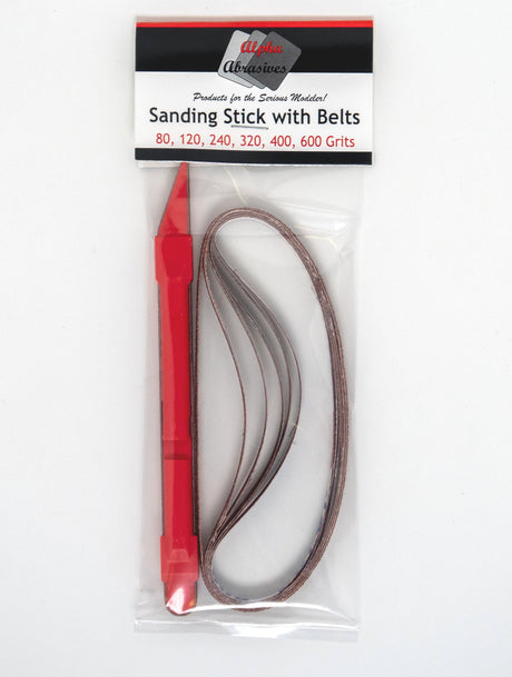 Alpha Abrasives Hobby Building Accessories Alpha Abrasives Assorted Sanding Sticks with Belts 6/pack - #55679G