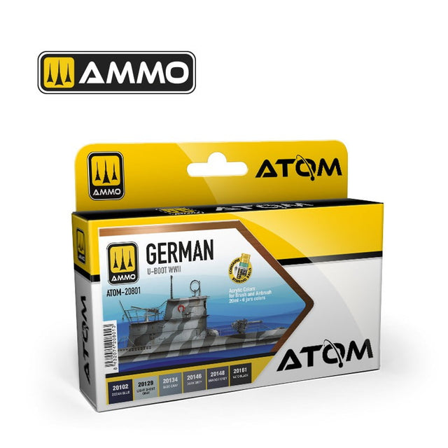 AMMO by MIG Jimenez Airbrush Paint AMMO by MIG ATOM German U-BOOT WWII Colors Set
