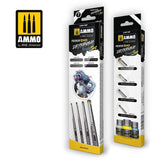 AMMO by MIG Jimenez Brush kit AMMO Premium Dio Drybrush Set