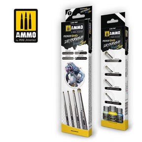AMMO by MIG Jimenez Brush kit AMMO Premium Dio Drybrush Set