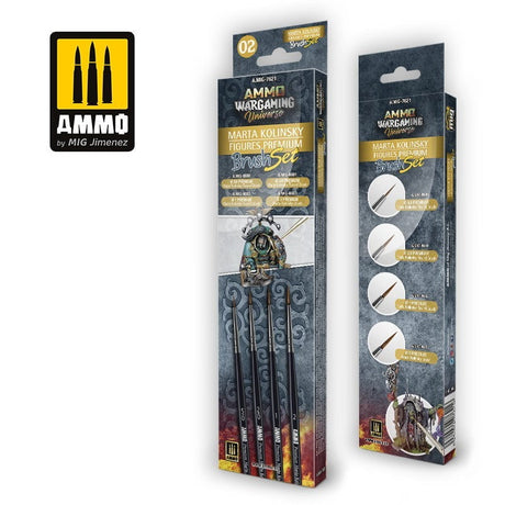 AMMO by MIG Jimenez Brush kit AMMO WARGAMING UNIVERSE - Marta Kolinsky Figures Premium Brush Set