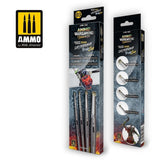 AMMO by MIG Jimenez Brush kit AMMO WARGAMING UNIVERSE - Miniature Premium DIO DRYBRUSH Brush Set