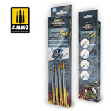AMMO by MIG Jimenez Brush kit AMMO WARGAMING UNIVERSE - Shaders & Washes Brush Set