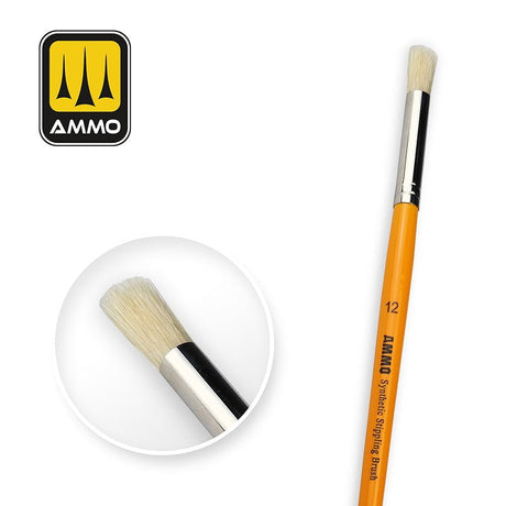 AMMO by MIG Jimenez paint brush AMMO by MIG Brushes - 12 Synthetic Stippling Brush