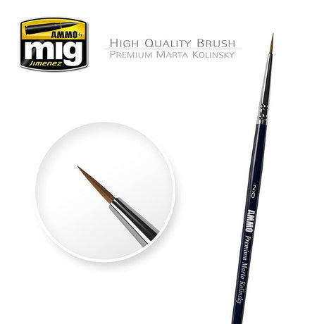 AMMO by MIG Jimenez paint brush AMMO by MIG Brushes - 2/0 PREMIUM MARTA KOLINSKY ROUND BRUSH