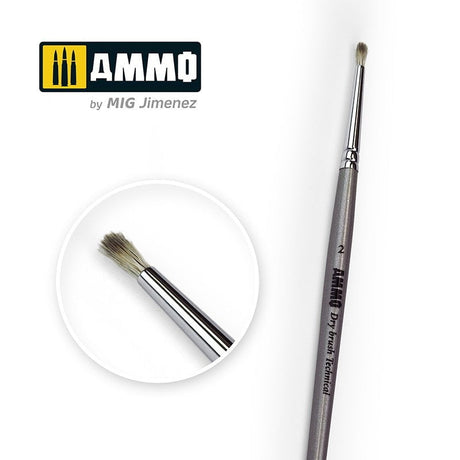 AMMO by MIG Jimenez paint brush AMMO by MIG Brushes - 2 AMMO Drybrush Technical Brush