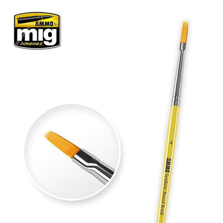 AMMO by MIG Jimenez paint brush AMMO by MIG Brushes - #4 SYNTETIC FLAT BRUSH