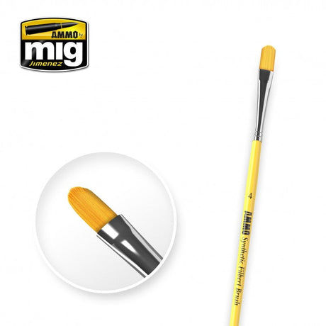 AMMO by MIG Jimenez paint brush AMMO by MIG Brushes - #4 SYNTHETIC FILBERT BRUSH