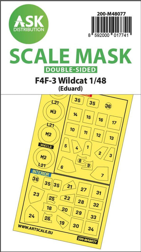 Art Scale Art Scale 1/48 Art Scale F4F-3 Wildcat  double-sided express mask for Eduard