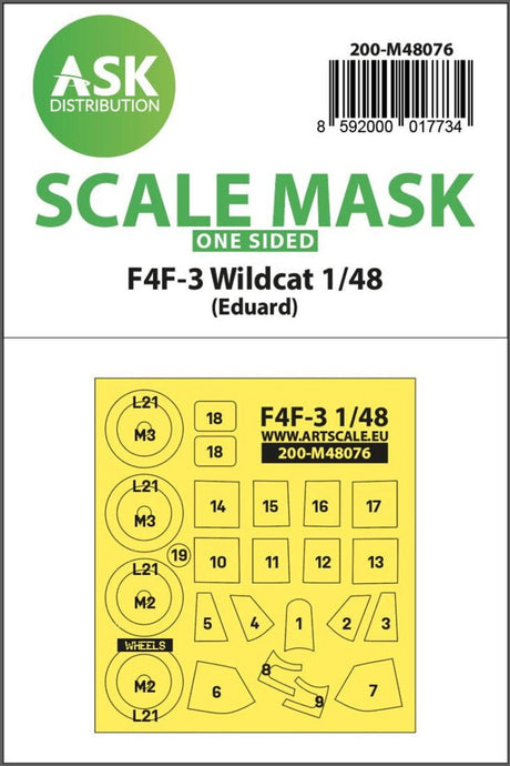 Art Scale Art Scale 1/48 Art Scale F4F-3 Wildcat  one-sided express mask for Eduard