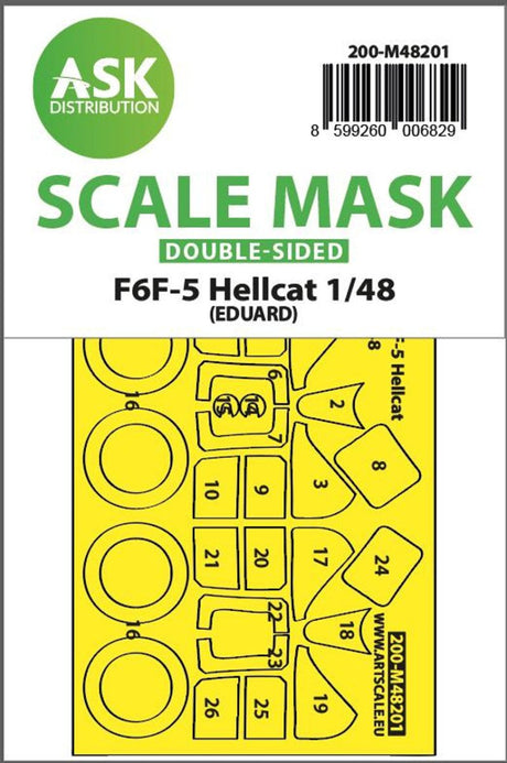 Art Scale Art Scale 1/48 Art Scale  F6F-5 Hellcat double-sided express fit mask for Eduard