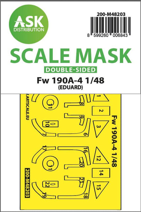 Art Scale Art Scale 1/48 Art Scale  Fw 190A-4 double-sided express fit mask for Eduard