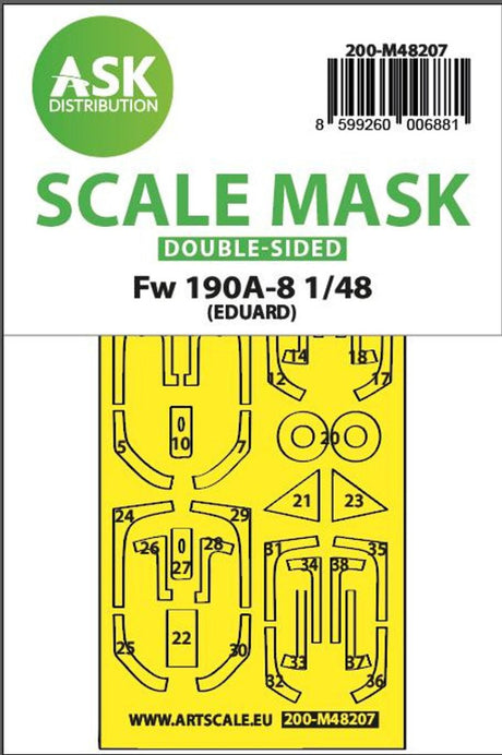 Art Scale Art Scale 1/48 Art Scale  Fw 190A-8 double-sided express fit mask for Eduard