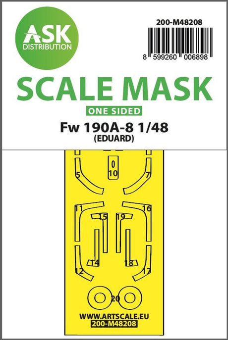 Art Scale Art Scale 1/48 Art Scale  Fw 190A-8 one-sided express fit mask for Eduard