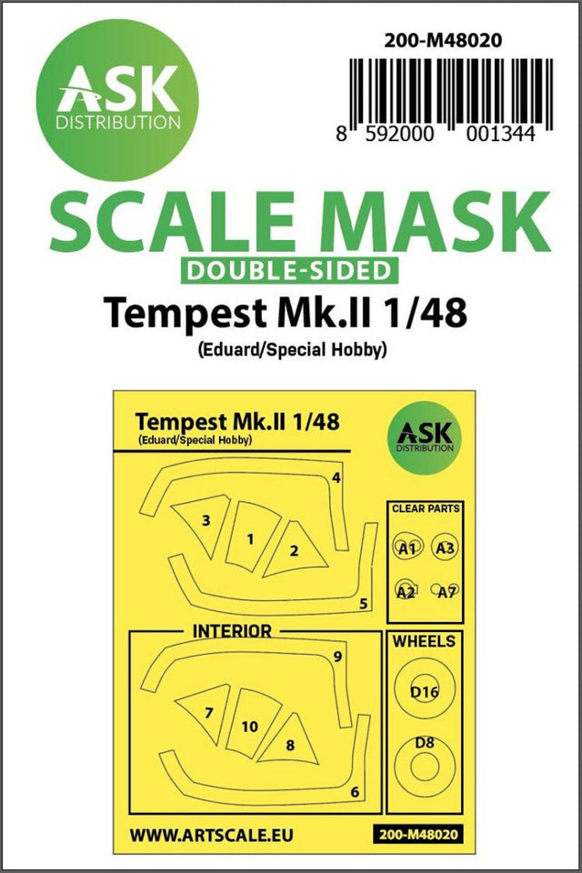 Art Scale Art Scale 1/48 Art Scale Hawker Tempest Mk.II double-sided painting mask for Eduard / Special Hobby