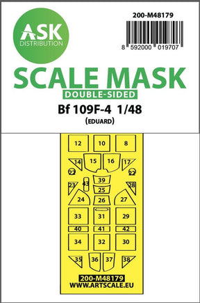 Art Scale Art Scale 1/48 Art Scale  Messerschmitt Bf 109F double-sided express mask, self-adhesive and pre-cutted for Eduard