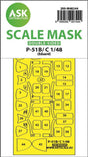 Art Scale Art Scale 1/48 Art Scale  P-51B/C Mustang double-sided express fit mask for Eduard