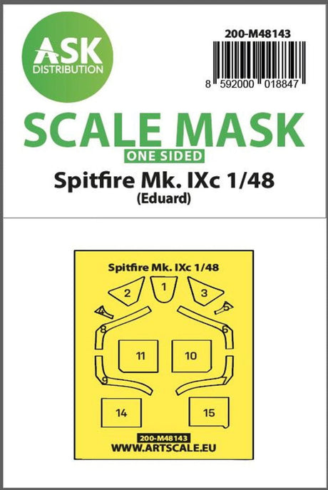 Art Scale Art Scale 1/48 Art Scale Spitfire Mk.IXc one-sided express fit mask for Eduard