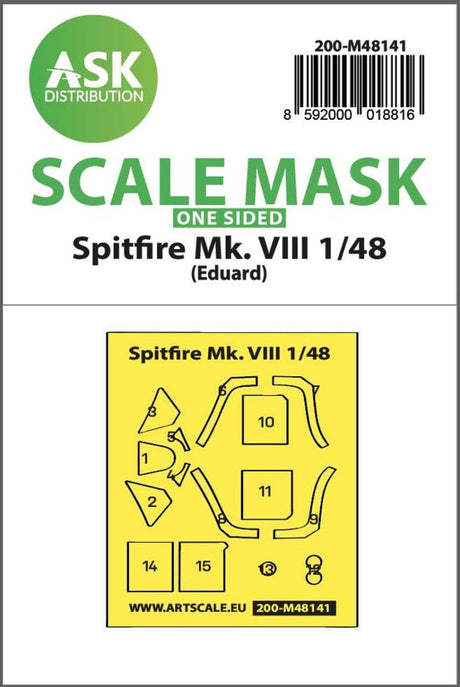 Art Scale Art Scale 1/48 Art Scale Spitfire Mk.VIII one-sided express fit mask for Eduard