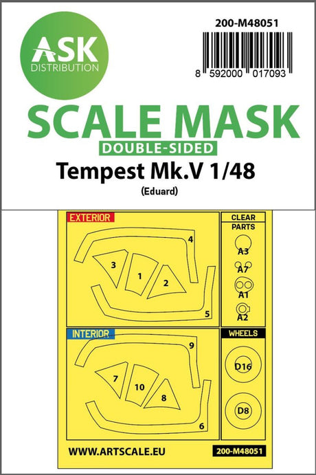 Art Scale Art Scale 1/48 Art Scale Tempest Mk.V double-sided express mask for Eduard