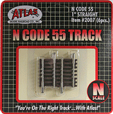 Atlas Code 55 - Straight Atlas 2007 N Scale Code 55 Straight Track 1" 6 Pack