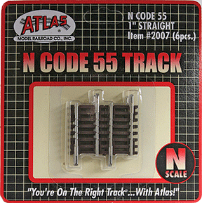 Atlas Code 55 - Straight Atlas 2007 N Scale Code 55 Straight Track 1" 6 Pack