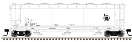 Atlas Covered Hopper Atlas 20004367 HO 3 Bay Cylindrical Covered Hopper Central RR of New Jersey CNJ 1030