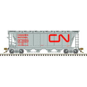 Atlas Covered Hopper Atlas 20006362 HO Scale 12 Hatch Slab Side Covered Hopper Canadian National "Wet Noodle" CN 355258