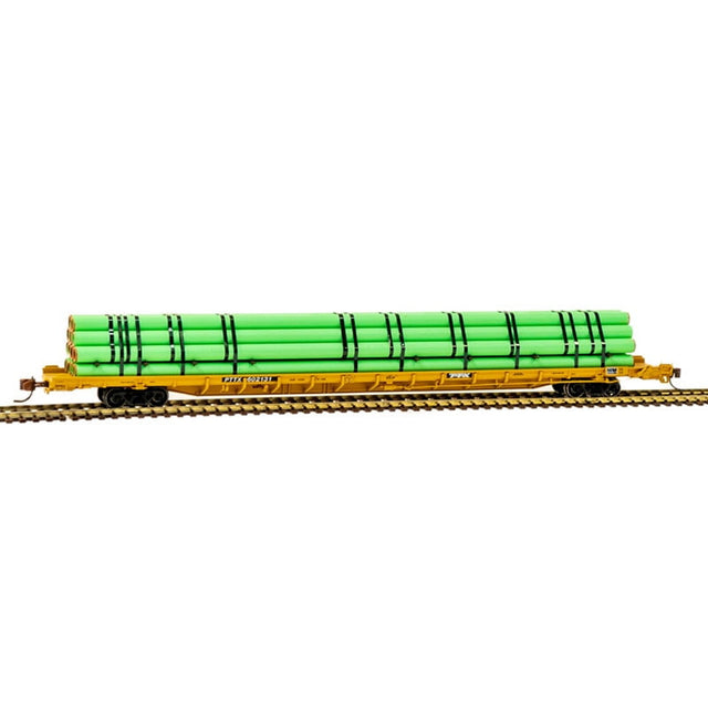 Atlas Flatcar Atlas 50005527 N Scale F89J 89' Flatcar with Pipe Load PTTX 602131