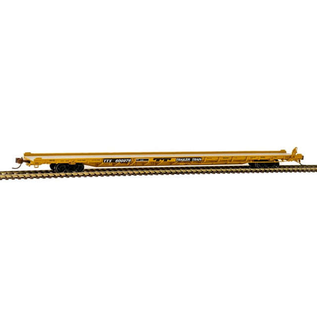 Atlas Flatcar Atlas 50005530 N Scale F89J 89' TOFC Flatcar "1970's Yellow" TTX 600976
