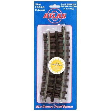 Atlas O Atlas O Track Atlas O 6046 O-45 1/4 Curve  4 Pack