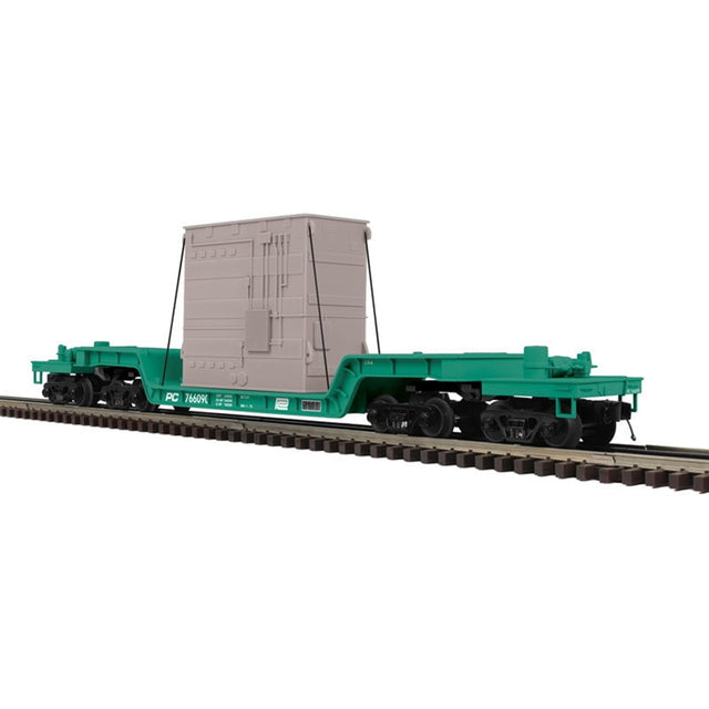 Atlas O Premier Flatcar - Heavy Duty Atlas O Premier 3003047 O Scale 75' Depressed Center Flatcar with Load Penn Central PC
