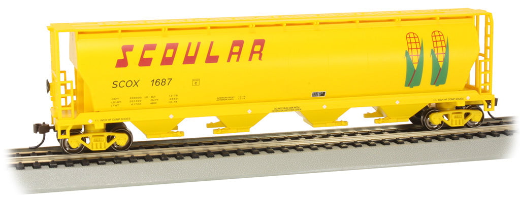 Bachmann Covered Hopper Bachmann 19104 HO Scale 4 Bay Covered Hopper Scoular SCOX 1687