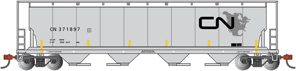 Bachmann Covered Hopper Bachmann 19159 N Scale 4 Bay Covered Hopper Canadian National CN