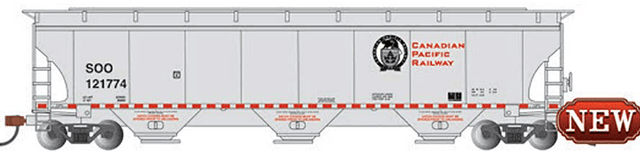 Bachmann Covered Hopper Bachmann 70633 HO Scale Trinity 5161 Covered Hopper Canadian Pacific CP 121774