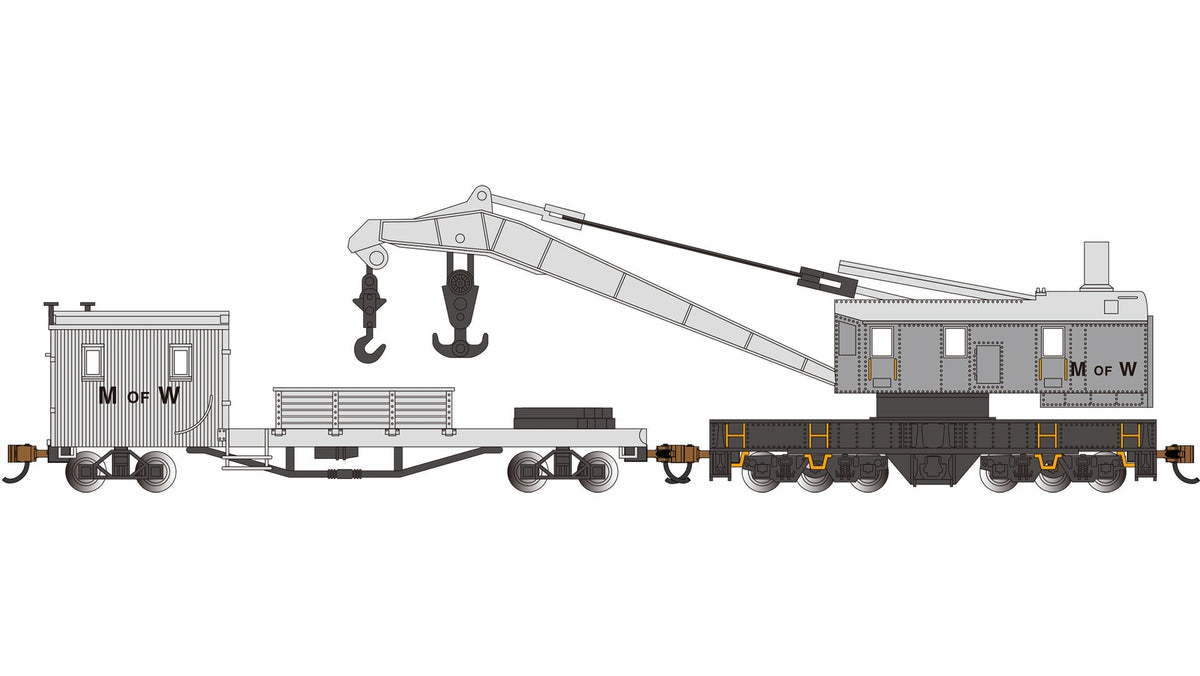 Bachmann Crane Bachmann 16151 N Scale Crane Car with Boom Tender Maintenance of Way