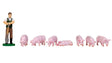 Bachmann Figures Bachmann 33305 HO Scale Thomas & Friends Farmer Trotter & Pigs Figures