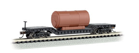 Bachmann Flatcar - Heavy Duty Bachmann 71395 N Scale 52' Center Depressed Flatcar with Boiler Load - Unlettered